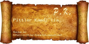 Pittler Kamélia névjegykártya